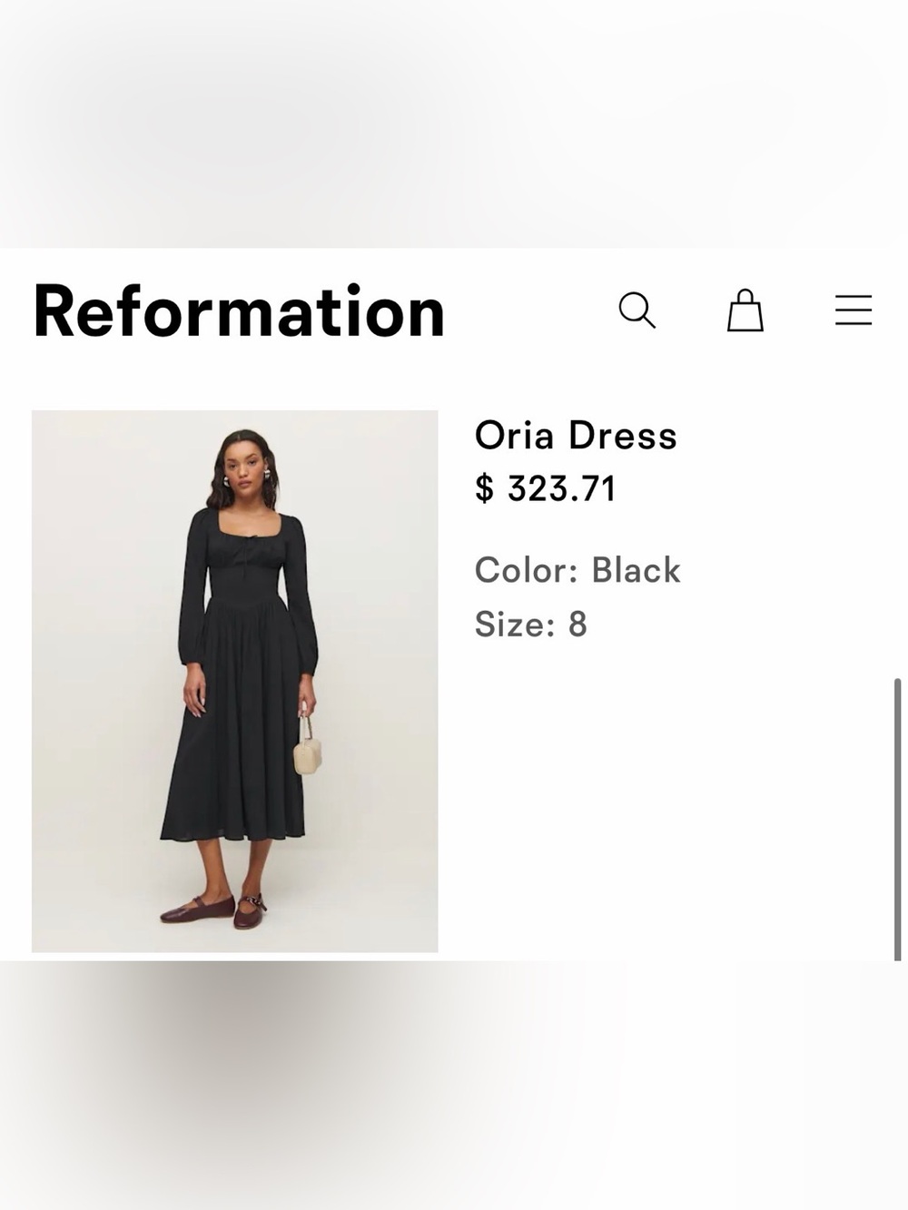 Reformation Oria Dress (NWOT)